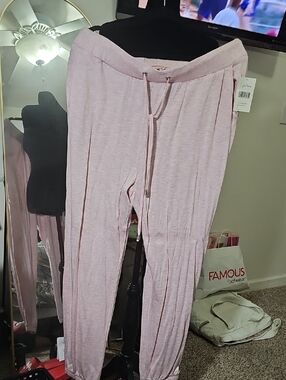 Light Blush Pink Drawstring Joggers - Casual Comfort